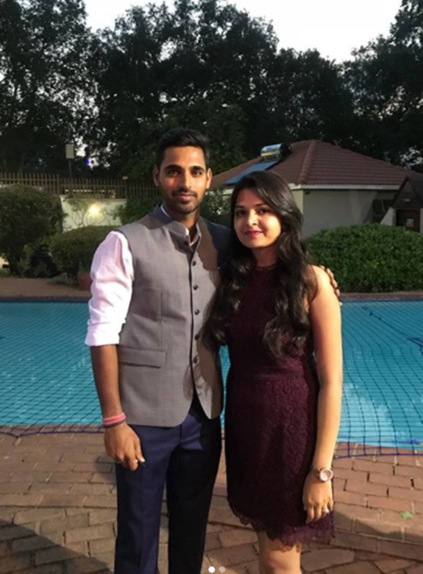 Bhuvneshwar Kumar with wife