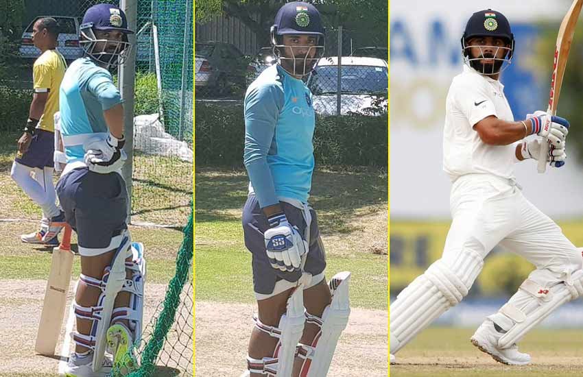 अजिंक्य रहाणे, केएल राहुल और विराट कोहली।