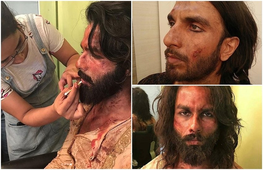 Padmavat, Padmavat Shooting, Padmavat MakeUp, Padmavat MakeUp Photos, Padmavat Behind the Scenes, Padmavat Ranveer Singh, Ranveer Singh Photos, Ranveer Singh Images, Ranveer Singh Pictures, Shahid Kapoor, Shahid Kapoor Padmavat, Shahid Kapoor Padmavat MakeUp