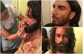 Padmavat, Padmavat Shooting, Padmavat MakeUp, Padmavat MakeUp Photos, Padmavat Behind the Scenes, Padmavat Ranveer Singh, Ranveer Singh Photos, Ranveer Singh Images, Ranveer Singh Pictures, Shahid Kapoor, Shahid Kapoor Padmavat, Shahid Kapoor Padmavat MakeUp
