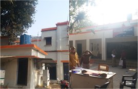 Yogi Adityanath, Qaiser Bagh police station, Lucknow, Lucknow police station, saffron colour, saffron, haj office, haj policy, Lucknow news, Uttar pradesh news, hindi news, Jansatta