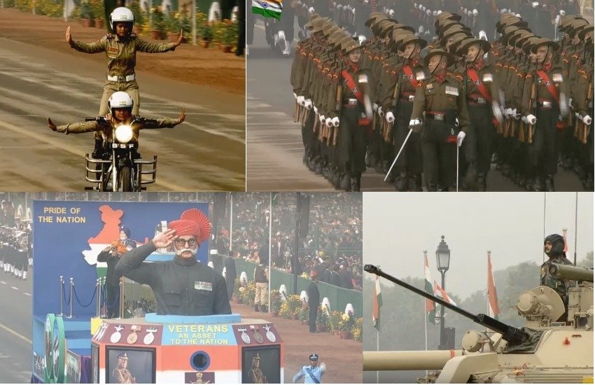 शुक्रवार को देश 69वां गणतंत्र दिवस मना रहा है। हर साल की तरह इस साल भी इस मौके पर भव्य परेड का आयोजन किया गया। राष्ट्रपति रामनाथ कोविंद ने पहली बार राजपथ पर परेड की सलामी ली। सेना के सभी अंगों ने एक एक करके राजपथ पर परेड की फिर उसके बाद राज्यों की झांकियां एक एक करके राजपथ पर आईं। इस बार 10 आशियान देशों के राष्ट्र प्रमुख भी इस गणतंत्र दिवस की परेड को देखने नई दिल्ली पहुंचे हैं। प्रधानमंत्री मोदी, उपराष्ट्रपति वेंकैया नायडू समेत सेना के तीनो प्रमुख इस मौके पर दिखाई दिए। सेना की महिला सैनिक दर्शकों के लिए आकर्षण का मुख्य केंद्र रही। आगे की स्लाइड्स में देखिए इस साल गणतंत्र दिवस की परेड की कुछ झलकियां... (सभी पिक्चर्स-ट्विटर)