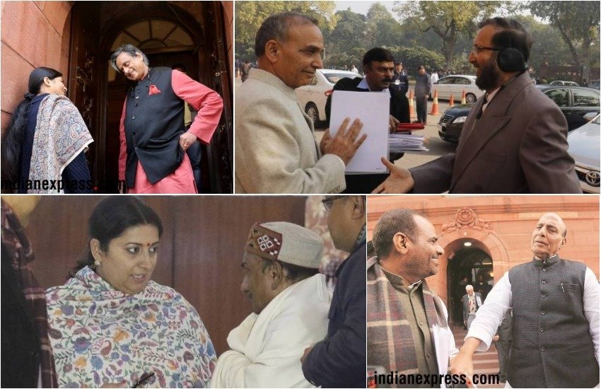 संसद का शीतकालीन सत्र शुक्रवार को समाप्त हो गया। राज्यसभा में तीन तलाक को लेकर तापमान बढ़ा रहा। सदन के अंदर सत्ता पक्ष और विपक्ष के सांसद एक दूसरे पर बेहद आक्रमक नजर आए। तो वहीं सदन के बाहर अलग अलग दल के सांसद दोस्ताना अंदाज में आपस में बातचीत करते कैमरे में कैद हुए। वैसे उम्मीद थी की लोकसभा में पास होने के बाद राज्यसभा से भी तीन तलाक पर रोक लगाने वाले इस बिल को हरी झंडी मिल जाएगी। लेकिन विपक्ष के बिल में संशोधन की मांग के चलते ये बिल राज्यसभा में पास नहीं हो पाया। जबकि लोकसभा में इस बिल को लगभग सभी पार्टियों के समर्थन से पास किया गया था। आगे की स्लाइड्स में देखिए सदन के बाहर अलग अंदाज में सासंद...