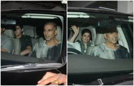 Akshay Kumar, Padman special screening, Akshay Kumar Padman, Padman special screening for son Aarav, see pictures, Aksha Kumar With Wife twinkle khanna, twinkle khanna, entertainment news, bolllywood news