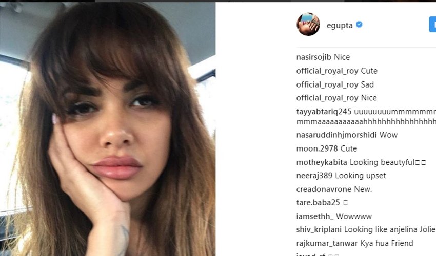 bollywood actress, actress esha gupta, , actress angelina jolly, esha gupta lips, instagram photos, lip surgery, hollywood actress, actress angelina jolly same look, photos viral