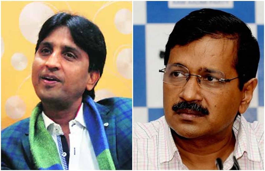 आप नेता कुमार विश्वास और दिल्ली के मुख्यमंत्री अरविंद केजरीवाल
