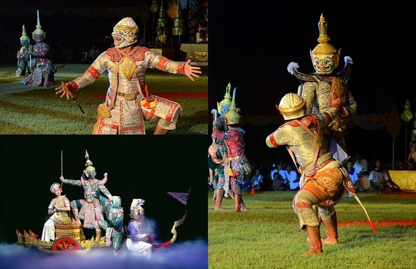  थाइलैंड में प्रा राम को प्रा नाराइ यानि नारायण का अवतार माना जाता है। थाई रामायण के कलाकारों ने सीता हरण और राम-रावण युद्ध के प्रसंग को पेश किया। थाई भाषा में राम को प्रा राम ,सीता को नांग सीदा व रावण को थोत्सकान के नाम से जाना जाता है। इस प्रस्तुति में कलाकारों ने मोहक हस्त व पद संचालन करते हुए प्रसंग पेश किया। 