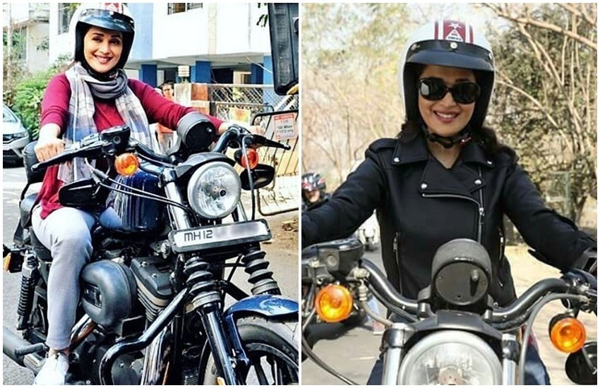 Madhuri Dixit, madhuri dancing and acting, Madhuri Dixit picking up new awtar, madhuri dixit as bike rider see pictures, bike rider Madhuri Dixit, biker Madhuri Dixit, bollywood news, televisison news, entertainment news, entertainment news, bollywood news, televisison news, entertainment news