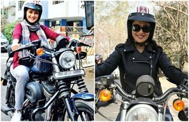 Madhuri Dixit, madhuri dancing and acting, Madhuri Dixit picking up new awtar, madhuri dixit as bike rider see pictures, bike rider Madhuri Dixit, biker Madhuri Dixit, bollywood news, televisison news, entertainment news, entertainment news, bollywood news, televisison news, entertainment news
