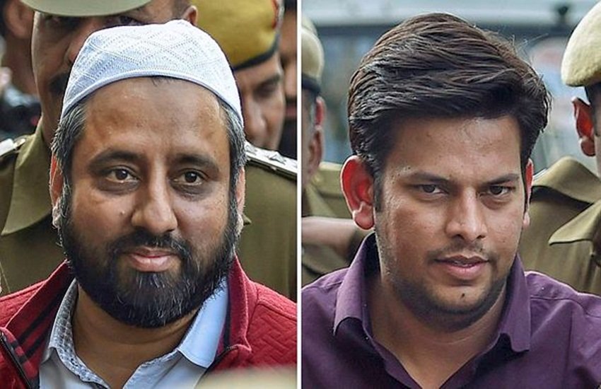 आप विधायक अमानतुल्ला खान और प्रकाश जरवाल (PTI फोटो)
