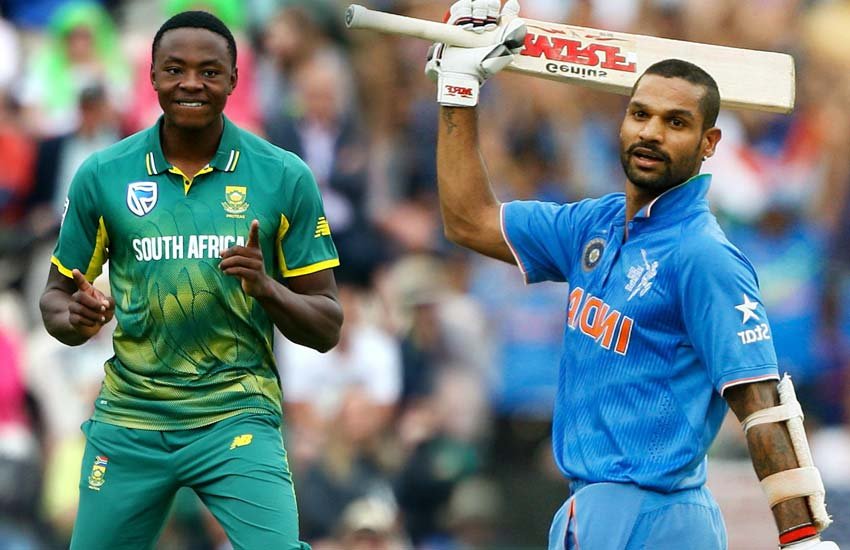 केगिसो रबाडा और शिखर धवन।