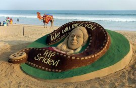 Sridevi, sudarshan patnaik, Sand art