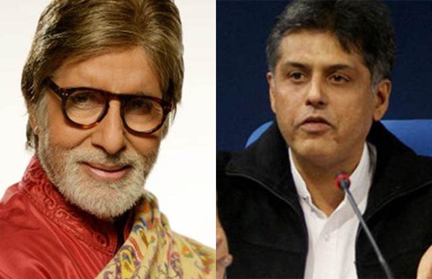 अमिताभ बच्चन और मनीष तिवारी (एक्सप्रेस फाइल फोटो)