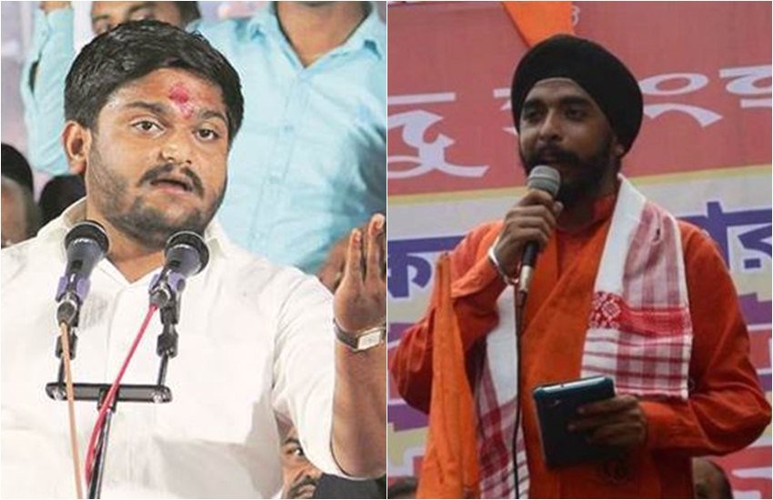 हार्दिक पटेल और तजिंदर पाल सिंह बग्गा (एक्सप्रेस फाइल फोटो)