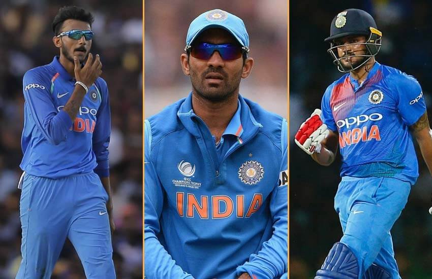 अक्षर पटेल, दिनेश कार्तिक और मनीष पांडे।
