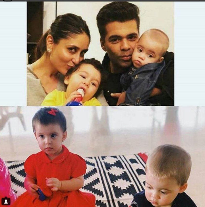 yash and roohi first birthday party, karan johar at yash and roohi party, karan johar children birthday party, first birthday party
