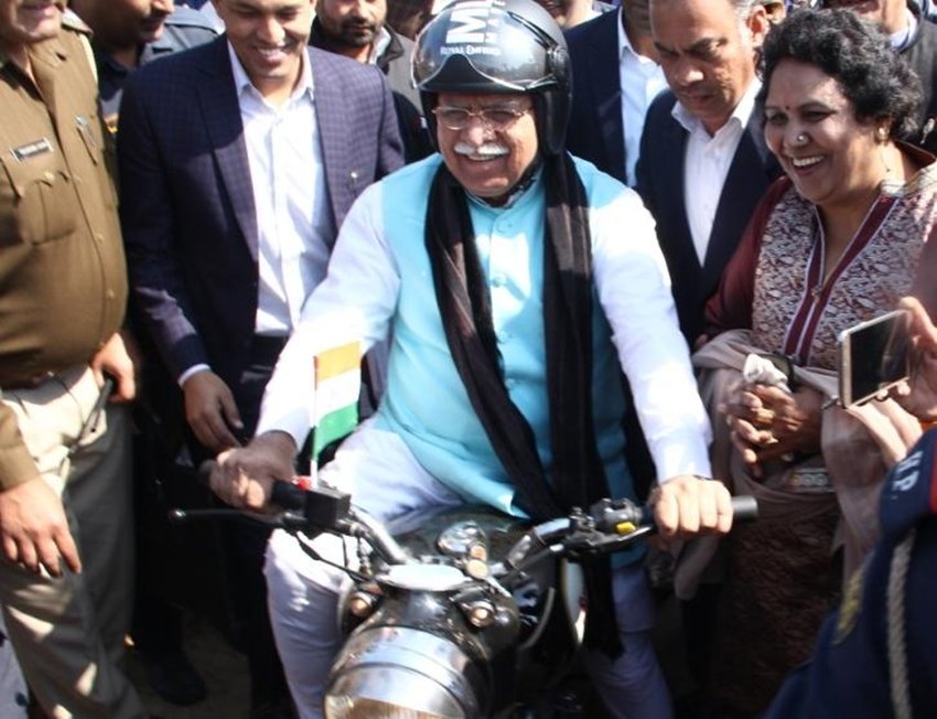 BJP President, Amit Shah, Bike Rally, Jind, Haryana, Hunkar Rally, Manohar Lal Khattar, Subhash Barala, Haryana news, BJP rally