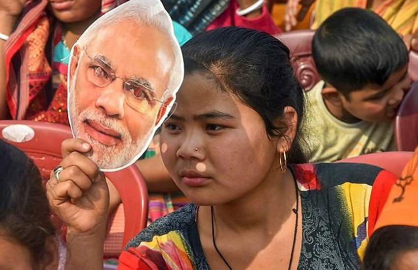 मेघालय में बीजेप समर्थक (PTI फोटो)