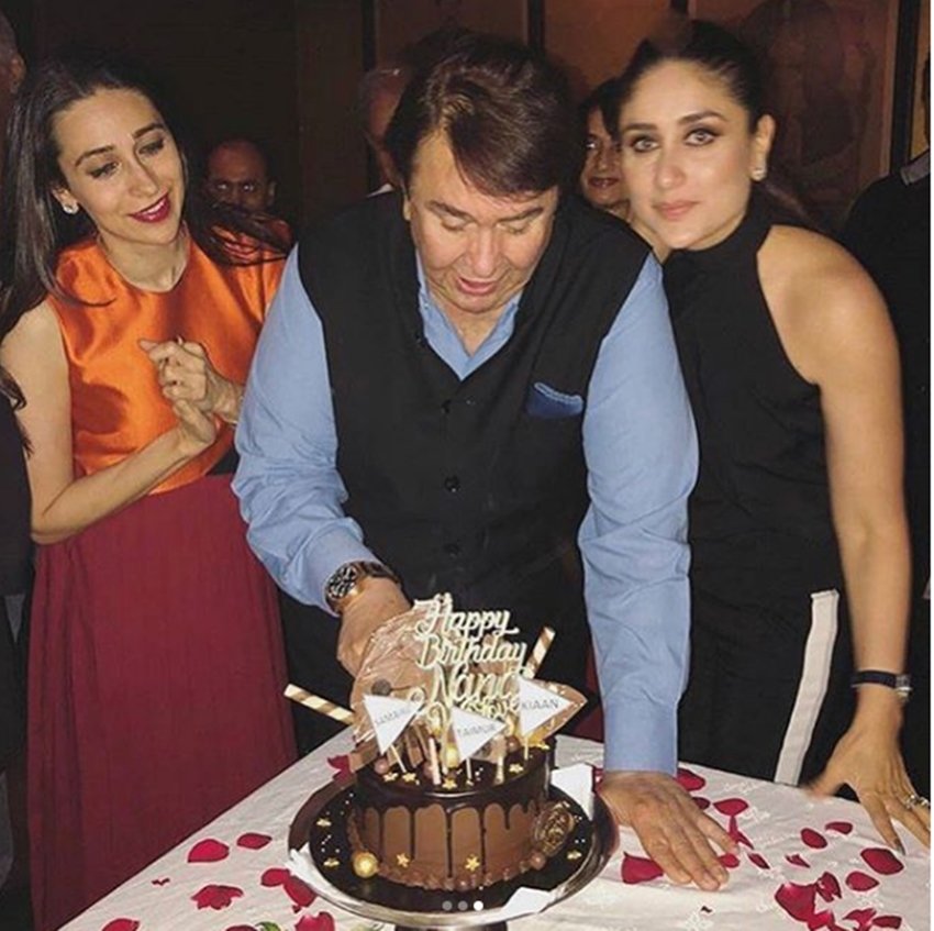 randhir kapoor, karisma kapoor, kareena kapoor, randhir kapoor birthday, kareena karisma, randhir birthday party, kareena, karisma