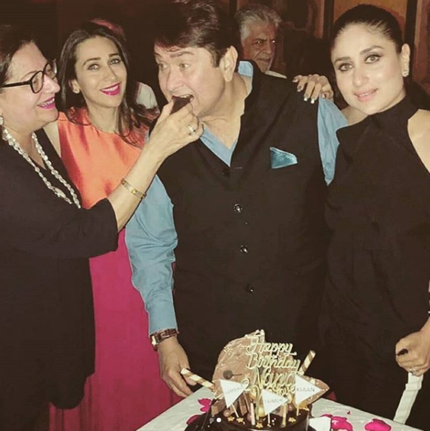 randhir kapoor, karisma kapoor, kareena kapoor, randhir kapoor birthday, kareena karisma, randhir birthday party, kareena, karisma