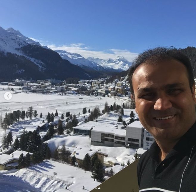 ice cricket live, ice cricket live streaming, ice cricket 2018, ice cricket 2018 live, ice cricket 2018 live streaming, ice cricket 2018 live score, ice cricket score, Virendra Sehwag, Shahid Afridi, St Moritz, Shoaib Akhtar, sehwag photos, veeru pagi pics, sehwag photos, sehwag photo gallery