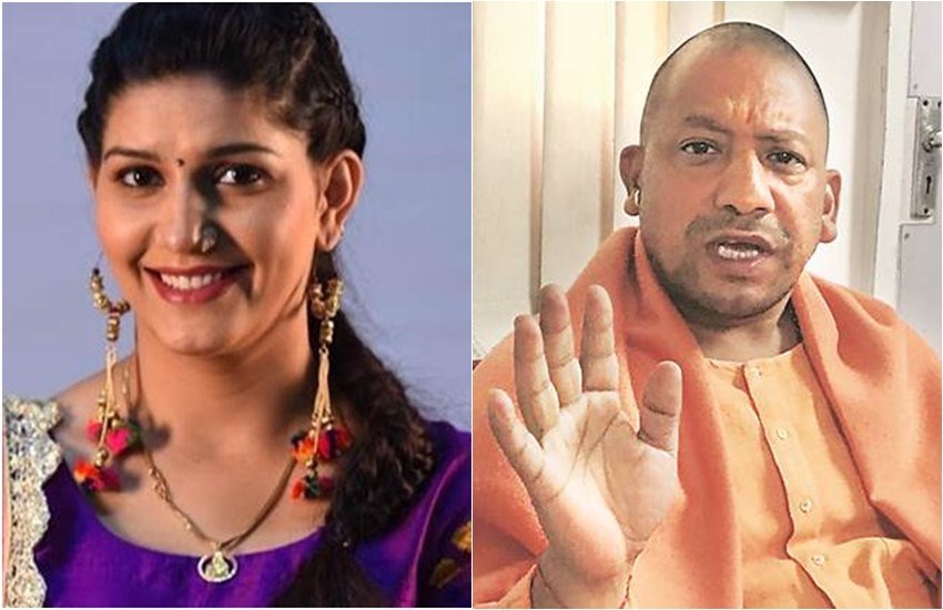 सपना चौधरी और योगी आदित्यनाथ (एक्सप्रेस फाइल फोटो)