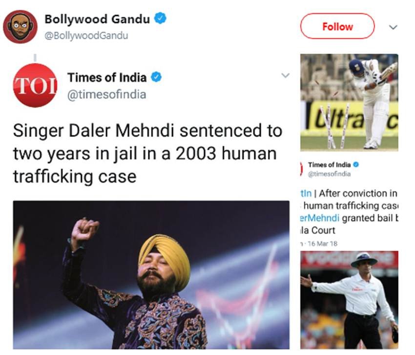 दलेर मेहंदी को 2 साल की जेल और तुरंत बेल, देखें ट्विटर यूजर्स की “बल्ले-बल्ले”