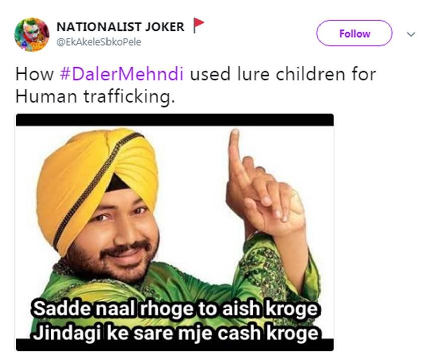 दलेर मेहंदी को 2 साल की जेल और तुरंत बेल, देखें ट्विटर यूजर्स की “बल्ले-बल्ले”