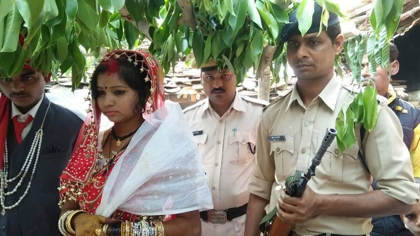 bride and police