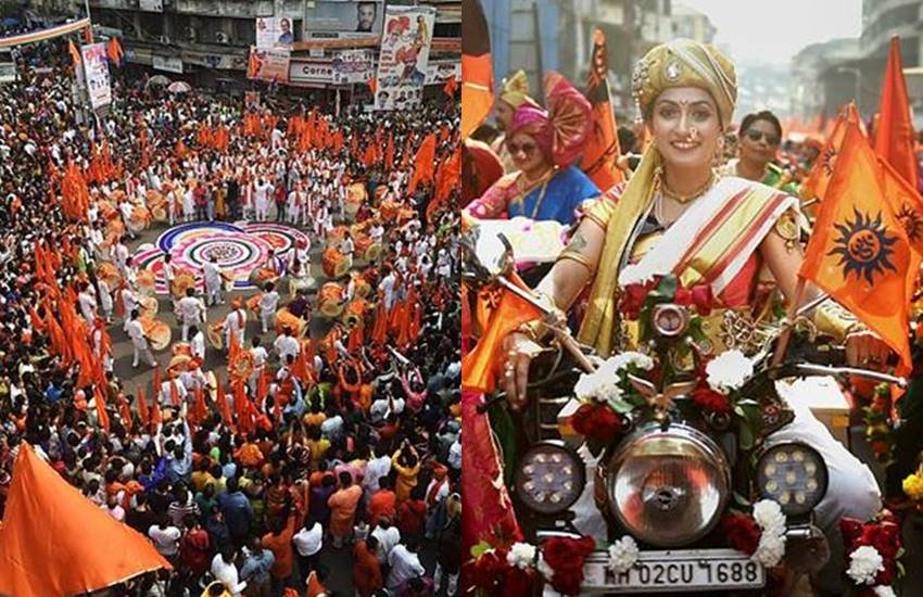 Gudi Padwa, Gudi Padwa pics, Gudi Padwa photos, Gudi Padwa pictures, Gudi Padwa celebration, Gudi Padwa date, Gudi Padwa in india, Gudi Padwa in maharashtra, Womens Driving Bullet, Womens in Bullet, Traditional Dress, Traditional Dress in india, Traditional Dress at gidi padawa, Traditional Dress in maharahtra, hindu new year, photo gallery