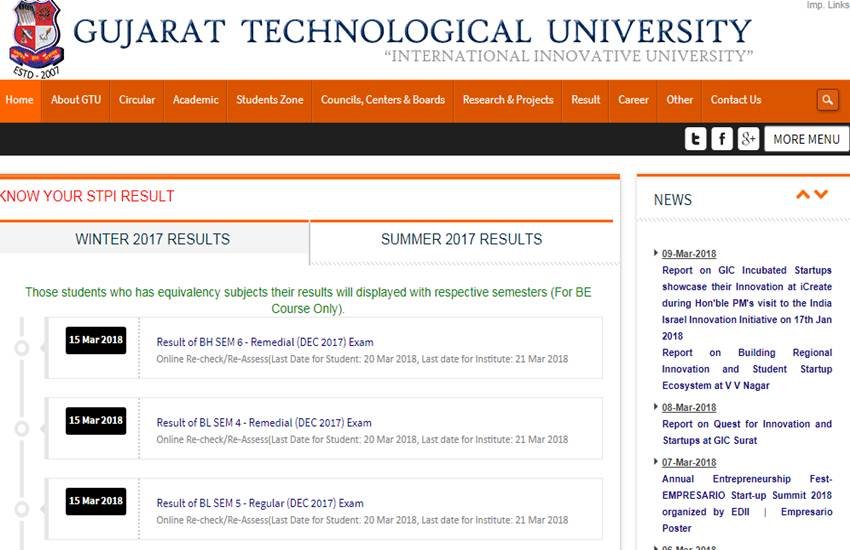 gtu, gtu result, gtu result 2018, gtu result 2017, gtu.ac.in, www.gtu.ac.in, gujarat university result, gujarat university result 2018