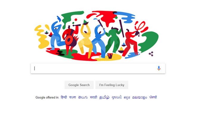 Happy Holi Google Doodle: होली की मस्ती में गूगल भी शामिल, बना दिया रंगों से भरा खूबसूरत डूडल