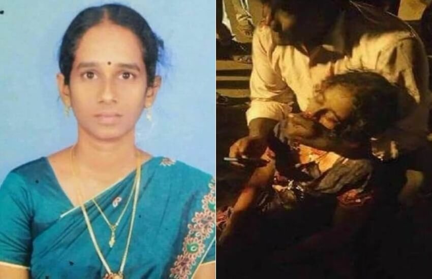 तमिलनाडु के तिरुचिरपल्ली में बुधवार देर रात उषा (30) की मौत हो गई। (फोटोः टि्वटर)