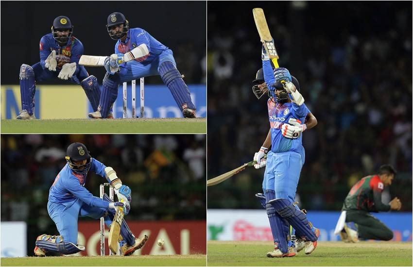 दिनेश कार्तिक ने शानदार बल्लेबाजी कर टीम इंडिया को निदास ट्रॉफी का फाइनल जिता दिया। (फोटो सोर्स- एपी)