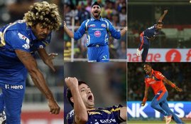 Top Five Bowlers, Highest Wickets in IPL, Highest Wickets in IPL Matchs, Top Bowlers in ipl, Lasith Malinga, Lasith Malinga records, Lasith Malinga in ipl, Amit Mishra, Amit Mishra in ipl, Harbhajan Singh, Harbhajan Singh in ipl, Piyush Chawla, Piyush Chawla in ipl, Dwayne Bravo, Dwayne Bravo in ipl, sport gallery, photo gallery