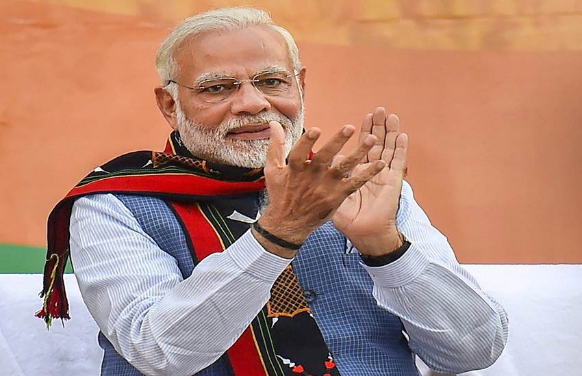 Narendra Modi in happy mood