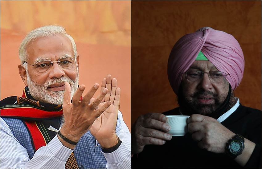 पीएम नरेंद्र मोदी और पंजाब के मुख्यमंत्री कैप्टन अमरिंदर सिंह। (फोटो सोर्स- एक्सप्रेस फोटो और पीटीआई)