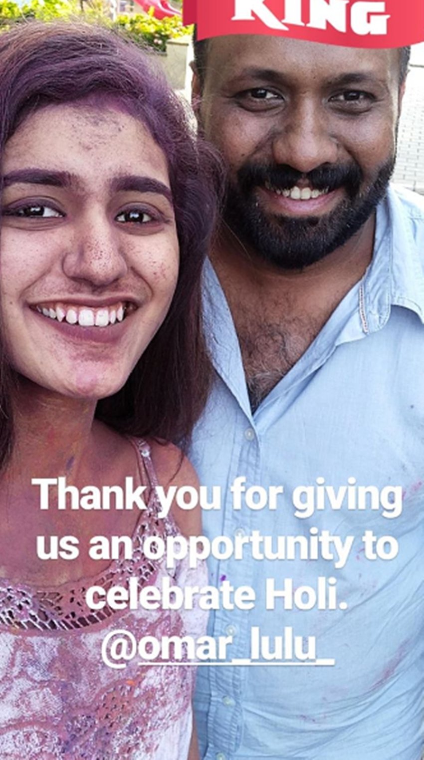 holi, holi 2018, happy holi, happy holi 2018, holi images, holi wishes, happy holi images, holi news, holi 2018 india, priya prakash varrier, roshan, umar lullu, oru adhar love