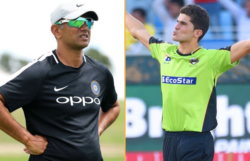 राहुल द्रविड़ और शाहिन अफरीदी।