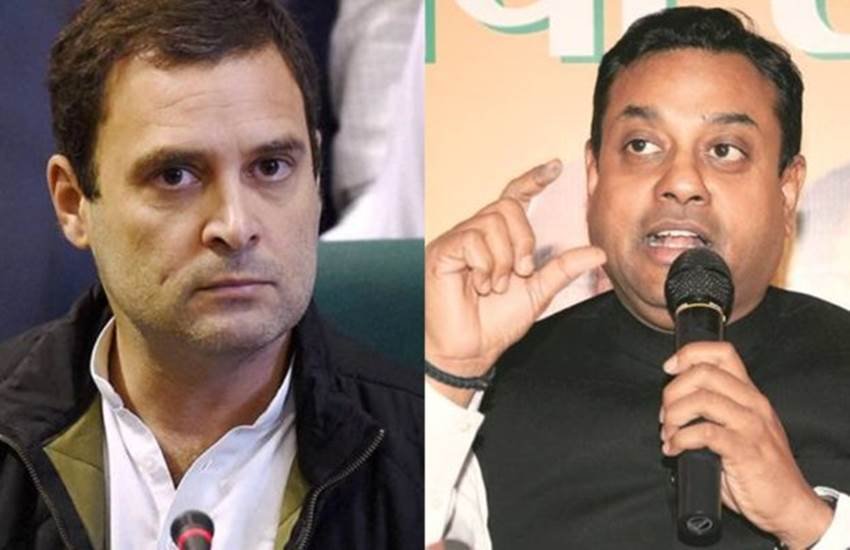 राहुल गांधी और संबित पात्रा की फाइल फोटो।