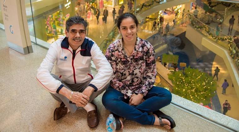 अपने पिता के साथ साइना नेहवाल 