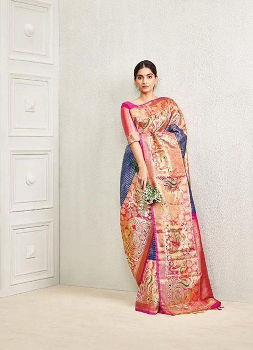 sonam kapoor, sonam kapoor in desi avtaar, sonam wore traditional sarees, sonam kapoor wore a kanjivaram saree, sonam kapoor, see beautiful pictures of sonam kapoor, veere di wedding actress sonam kapoor, sonam kapoor, entertainment news, bollywood new, television news, entertainment news, bollywood new, television news