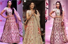 Karisma kapoor, Karisma kapoor walking in a ramp, Karisma kapoor looking gorgeous, Karisma kapoor in off white flowring lehnga, see pictures of Karisma kapoor, entertainment news, bollywood news, television news, entertainment news, bollywood news, television news, entertainment news, bollywood news, television news