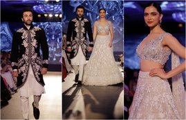 Mijwan Fashion Show 2018, ranbir kapoor, deepika padukone, deepika ranbir hand in hand on stage, deepika ranbir in Mijwan Fashion Show, see pictures of deepika ranbir kapoor, nitu kapoor, shabana azmi, mouni roy in Mijwan Fashion Show 2018, entertainment news, bollywood news, television news, entertainment news, bollywood news, television news, entertainment news, bollywood news, television news