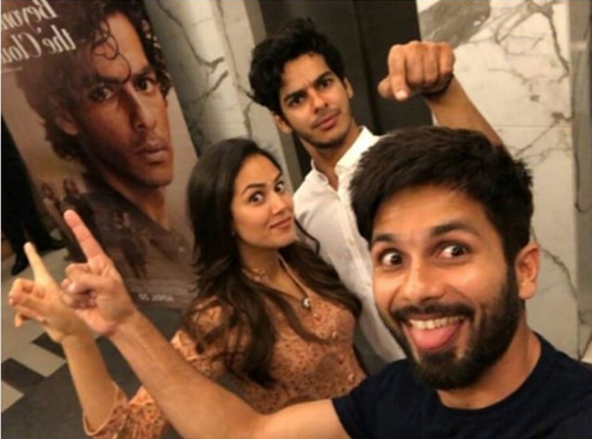 shahid kapoor and mira rajput, shahid and mira family get together, mira rajput, shahid and younger brother ishaan khatta, ishaan khattar debut film, ishaan khatta in beyond the clouds, beyond the clouds special screening, beyond the clouds date cute pictures of shahid mira and ishaan, bollywood news, television news, entertainment news, bollywood news, television news, entertainment news, bollywood news, television news