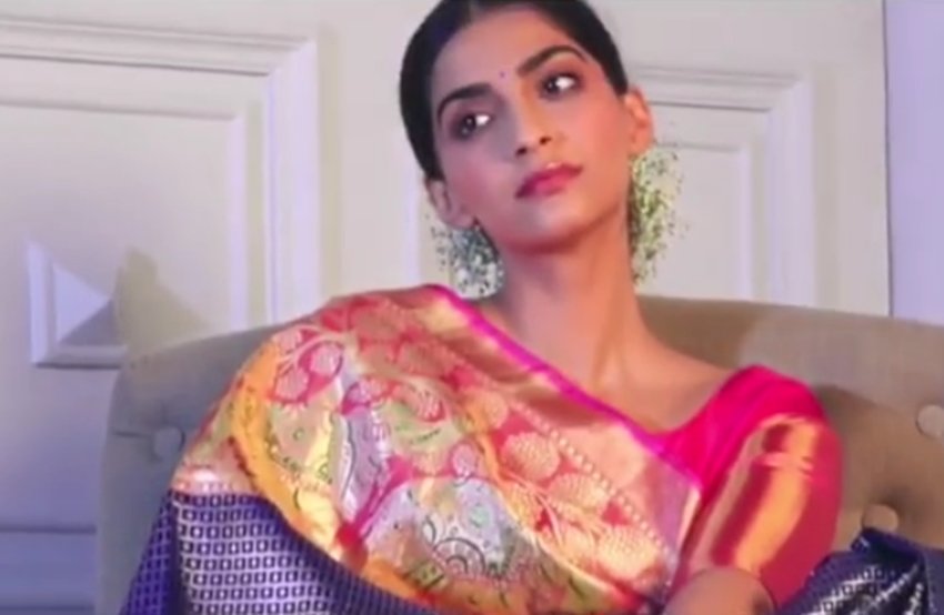 sonam kapoor, sonam kapoor in desi avtaar, sonam wore traditional sarees, sonam kapoor wore a kanjivaram saree, sonam kapoor, see beautiful pictures of sonam kapoor, veere di wedding actress sonam kapoor, sonam kapoor, entertainment news, bollywood new, television news, entertainment news, bollywood new, television news