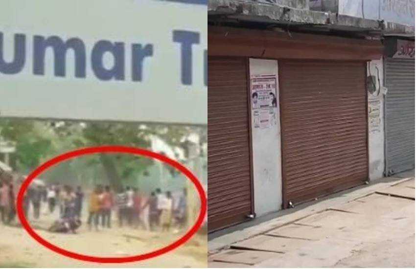 10 अप्रैल को बुलाए गए 'भारत बंद' को लेकर आरा में लोगों ने एक दूसरे पर पत्थरबाजी की। वहीं, आरक्षण के विरोध में राजस्थान में दुकानें बंद थीं। (फोटोः एएनआई) 