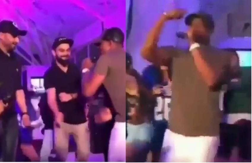 कैरेबियाई खिलाड़ी ड्वेन ब्रावो के गाने पर कुछ इस कदर भारतीय खिलाड़ी नाच रहे थे। (फोटोः इंस्टाग्राम)