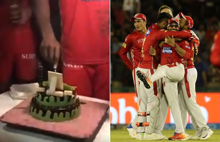 जीत के बाद जश्न मनाते पंजाब के खिलाड़ी।