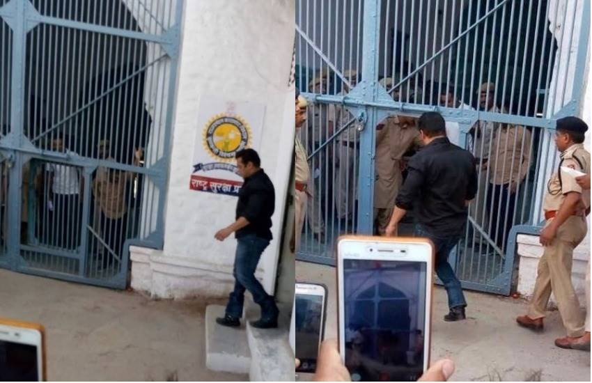 Blackbuck Poaching Case: जोधपुर की सेंट्रल जेल के भीतर जाते हुए सलमान खान। (फोटोः टि्वटर) 